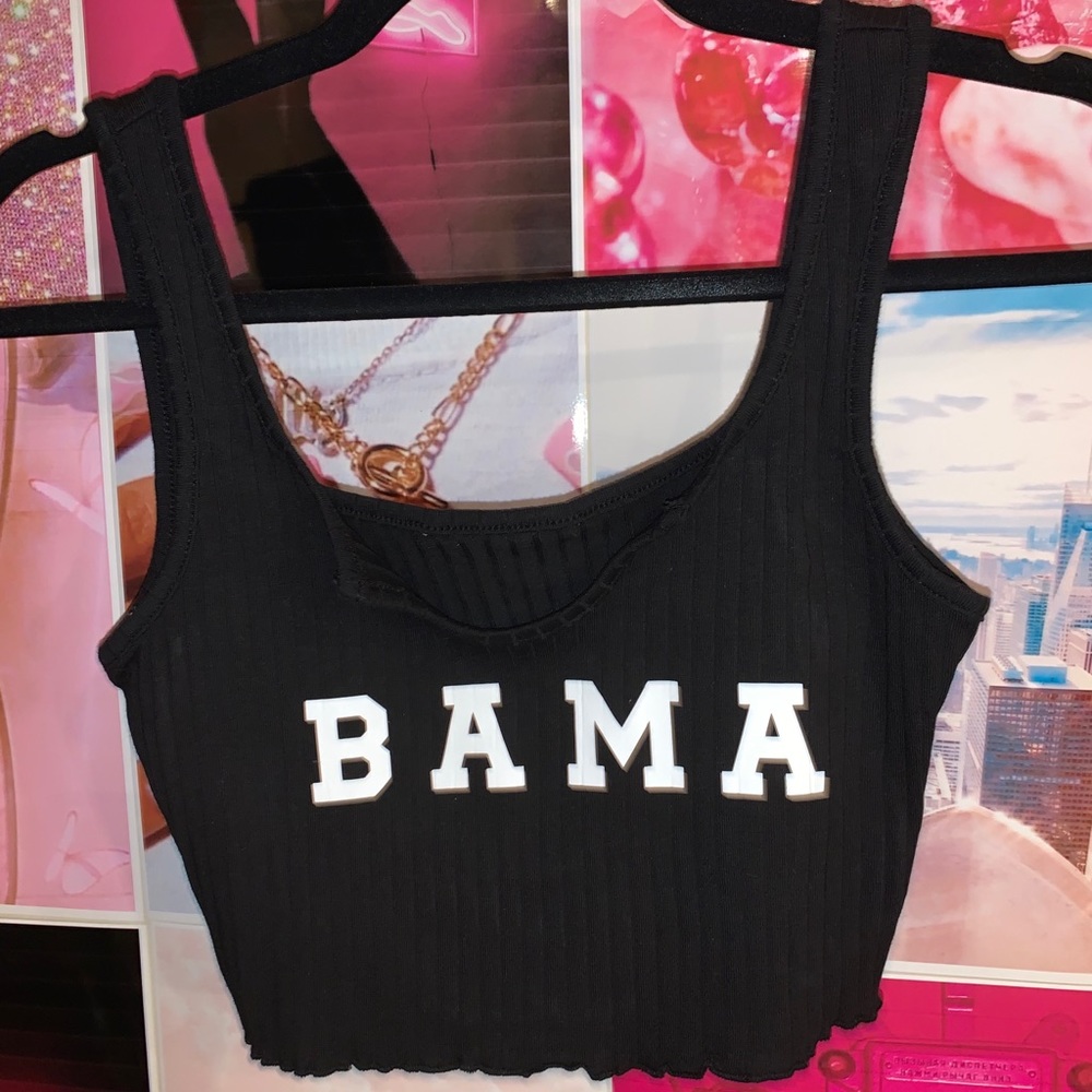 Black Ribbed crop Tank